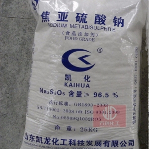 焦亞硫酸鈉，Na2S2O5，食用焦亞硫酸